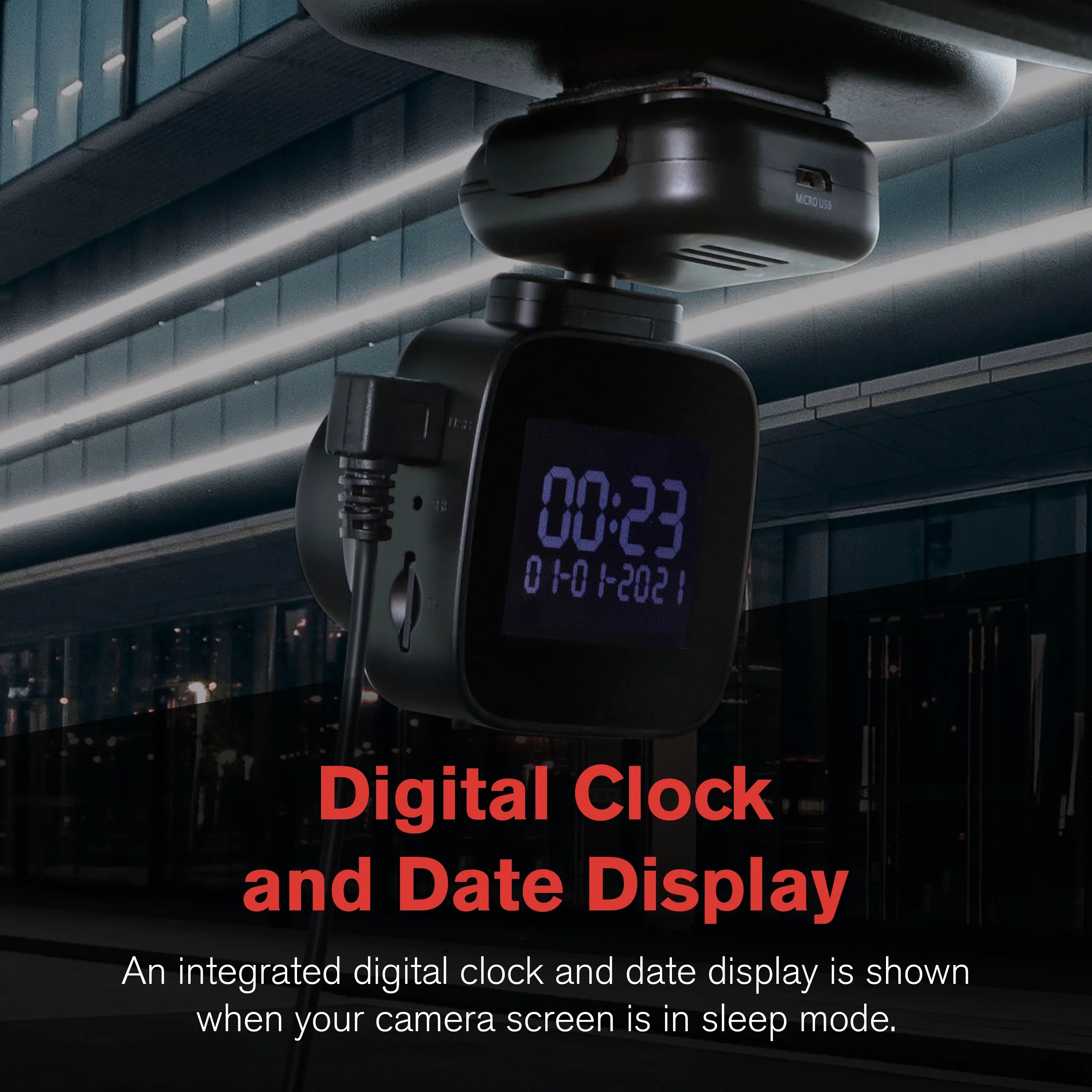 YADA 1080p Roadcam with App, 140 Degree Wide Angle Lense, 2.4" LCD Screen, G-Sensor Technology with Park and Record Mode, Loop Recording