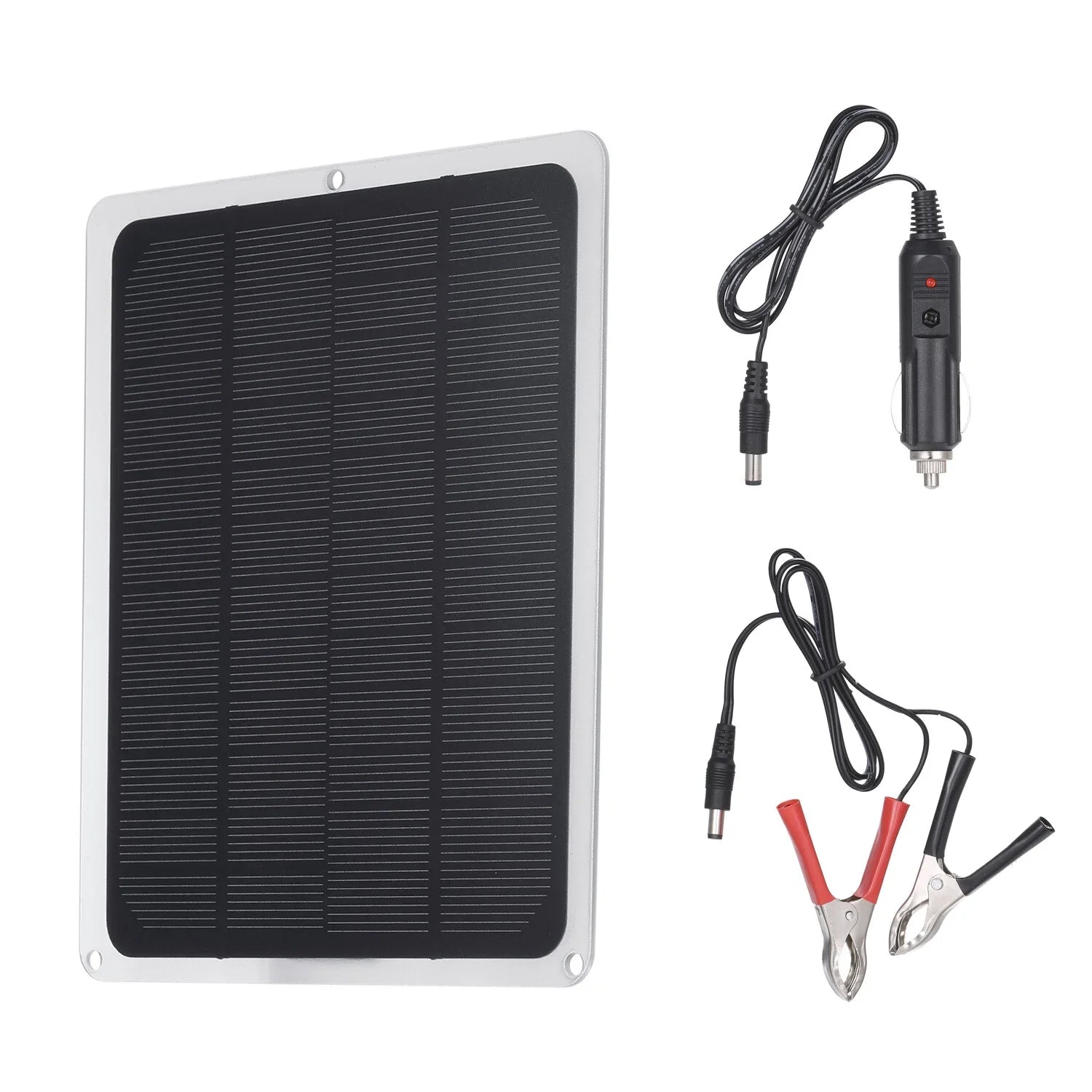 DC12V 10W Solar Panel with USB Port Car Chargers Charge for 12V-Battery Portable Completed Accessories for Outdoor Camping Hiking Fishing Climbing