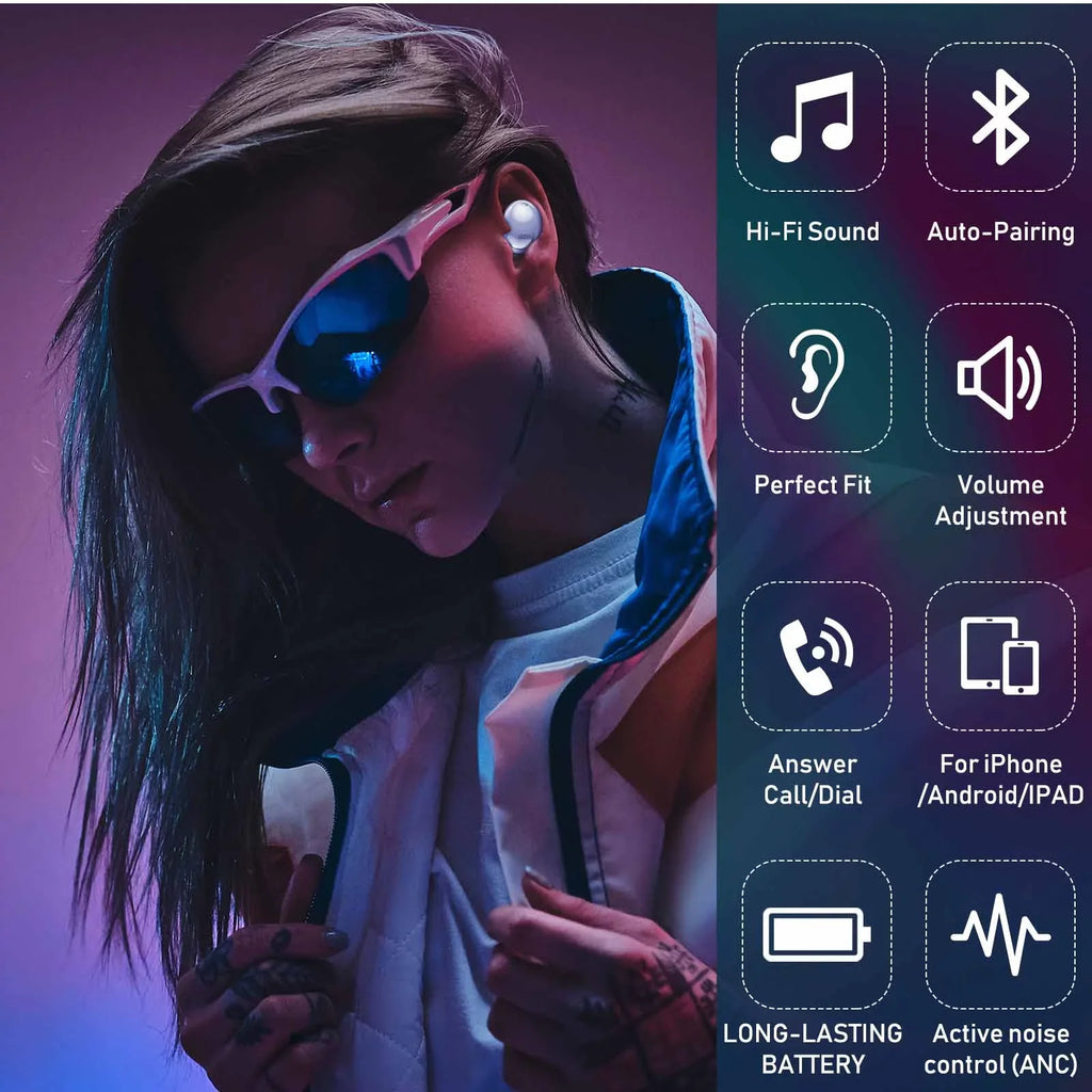 UrbanX Street Buds Pro True Bluetooth Wireless Earbuds For vivo V5 Plus With Active Noise Cancelling (Wireless Charging Case Included) Purple