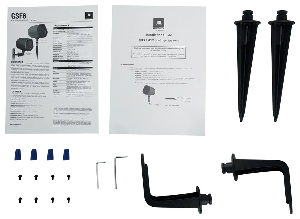 (16) JBL GSF6-TN 6.5" Landscape Ground Stake/Wall 70v Commercial Speakers+Amp