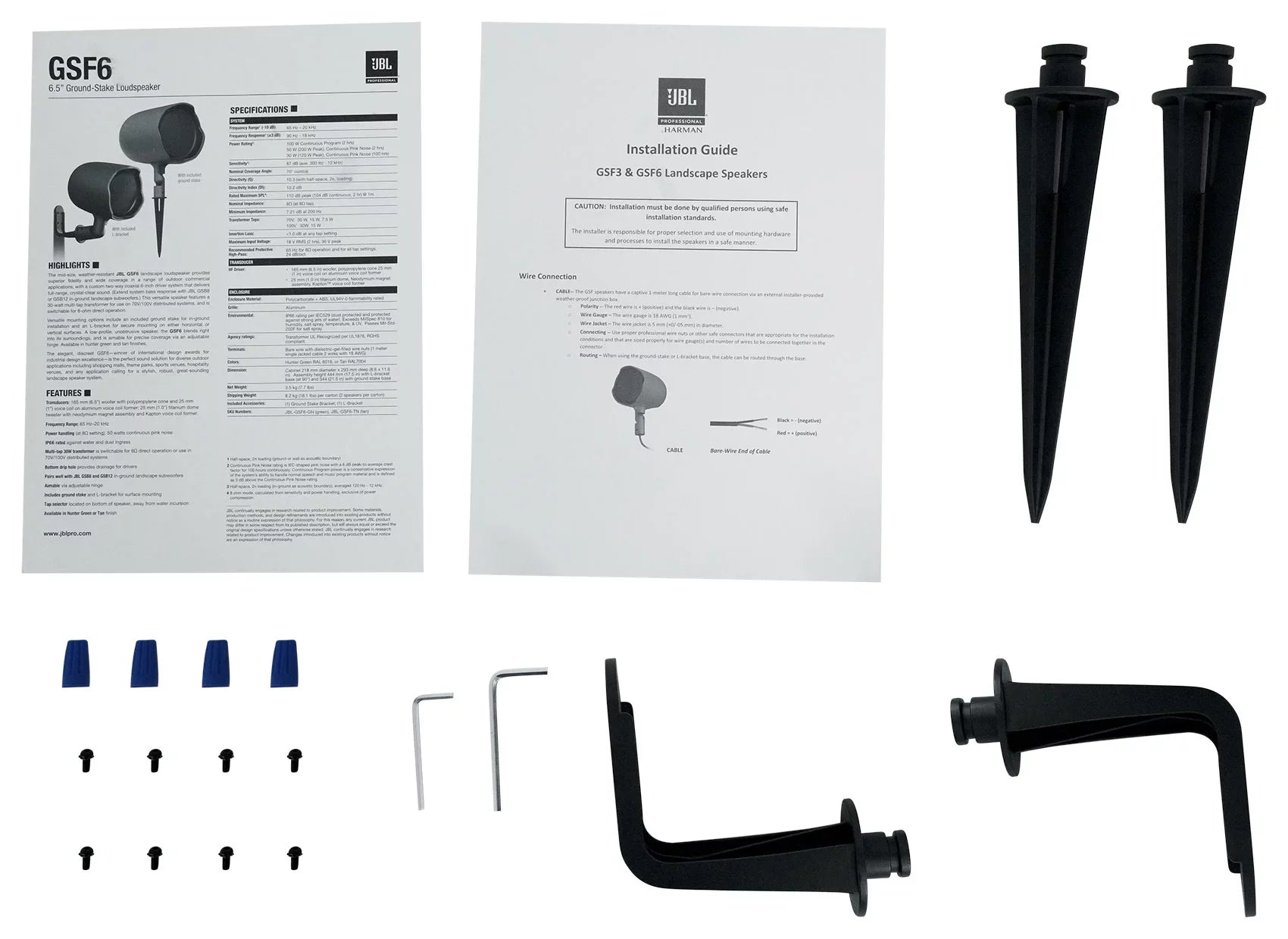 (16) JBL GSF6-TN 6.5" Landscape Ground Stake/Wall 70v Commercial Speakers+Amp