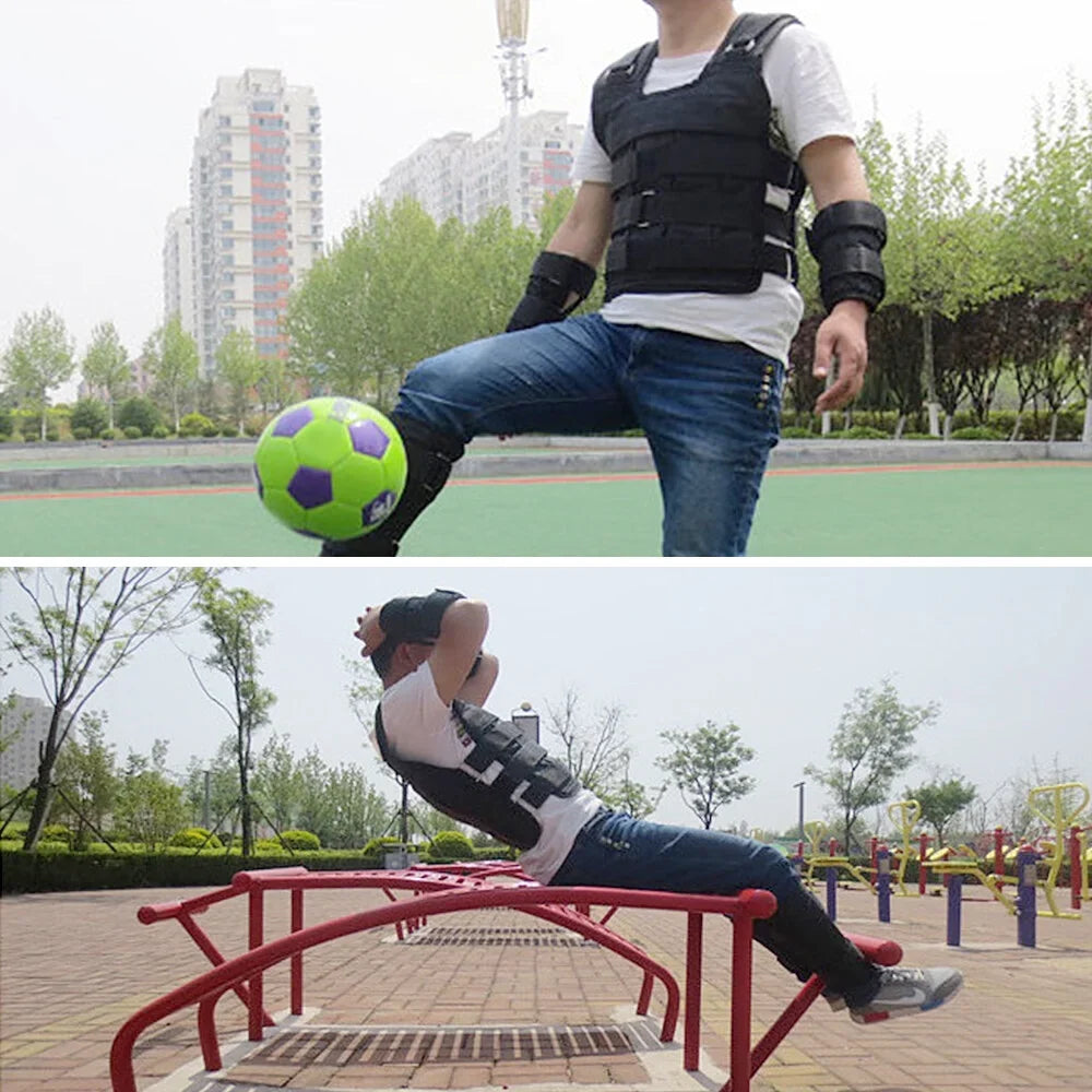 FlyFlise Adjustable Weighted Vest Weight Jacket Oxford Exercise Weight Loading Cloth Strength Training 50kg Max. Load (Empty)
