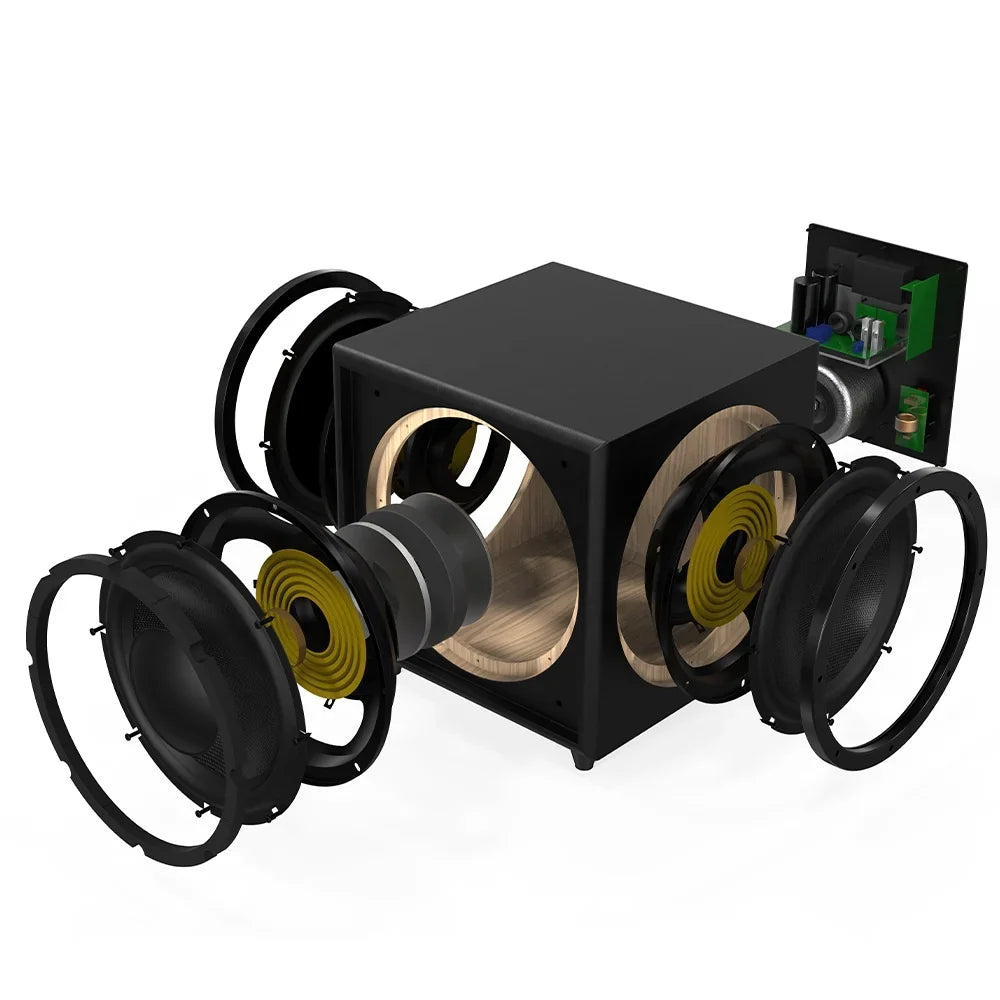 OSD Trevoce 12EQ Triple Driver Active Subwoofer 500W, Native EQ 15Hz Bass Response, Faux Leather Finish