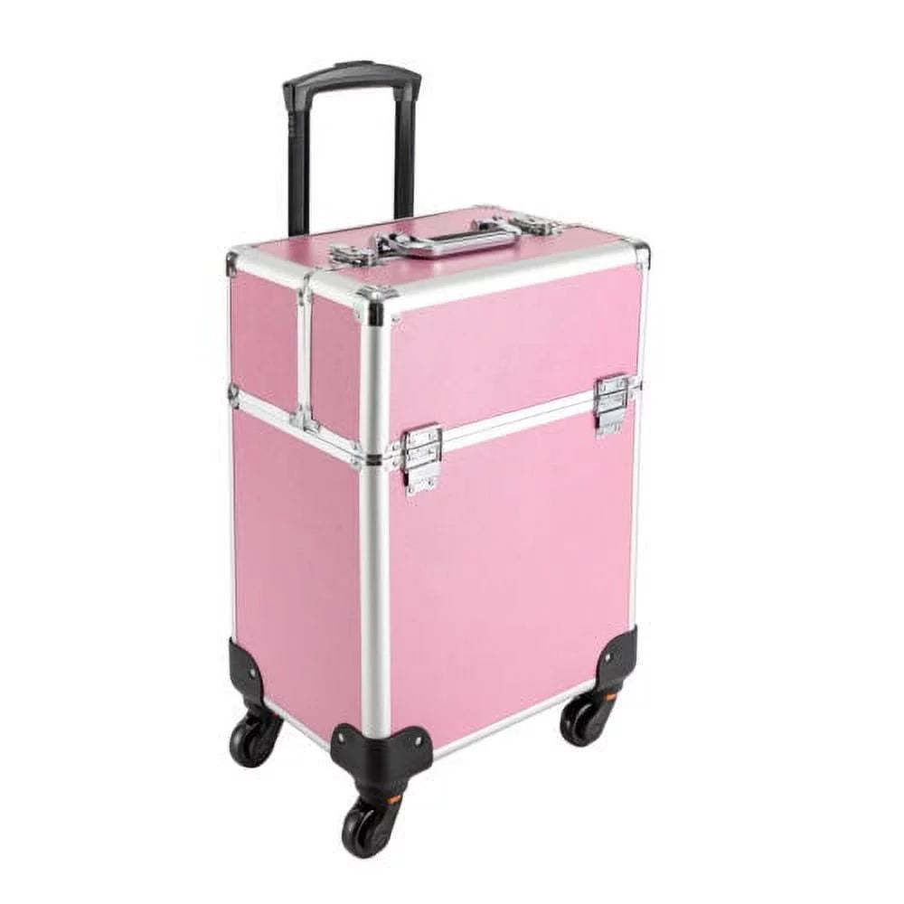 Rolling Extendable Makeup Case Cosmetic Train Box Trolley Large Storage Space