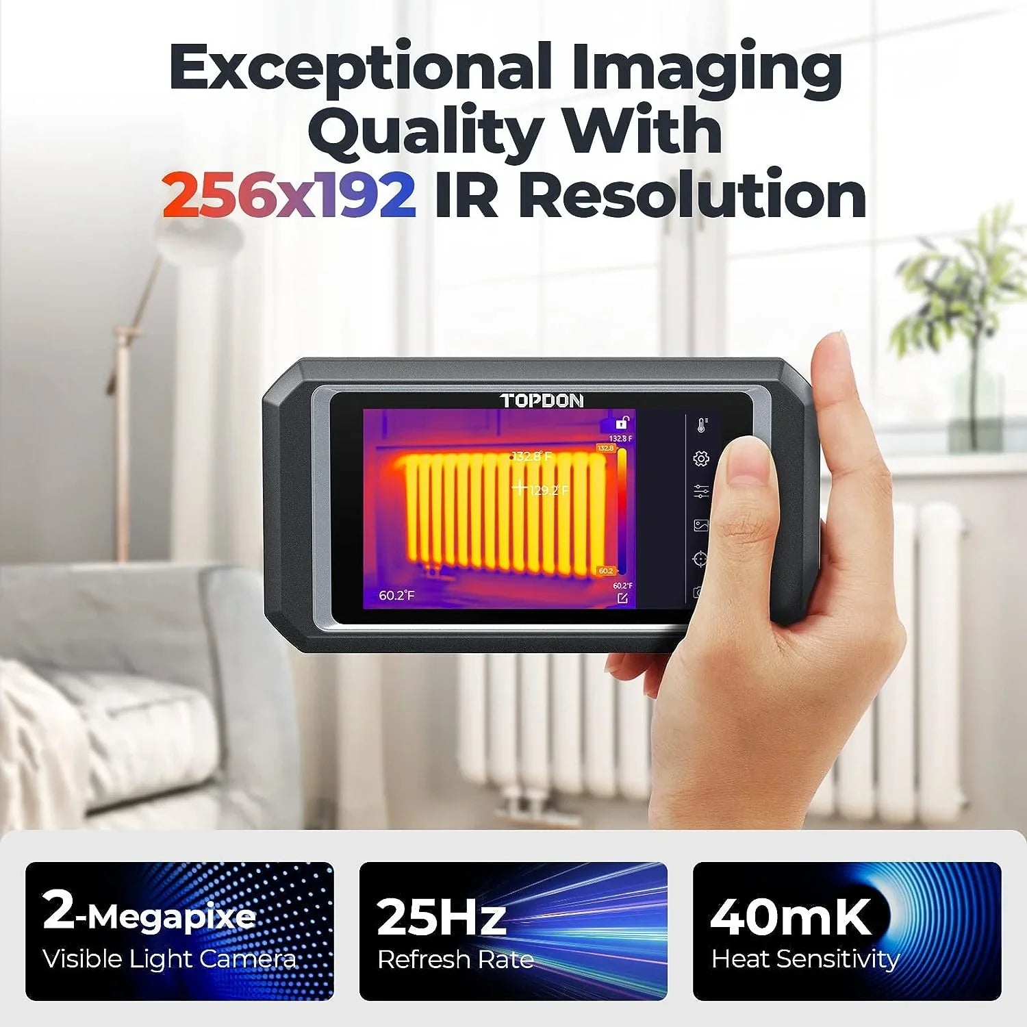 Thermal Imaging Camera TOPDON TC003 256x192 IR High Resolution Dual-Camera, 5" Touch Screen, -4°F~1022°F, Android 11.0 OS