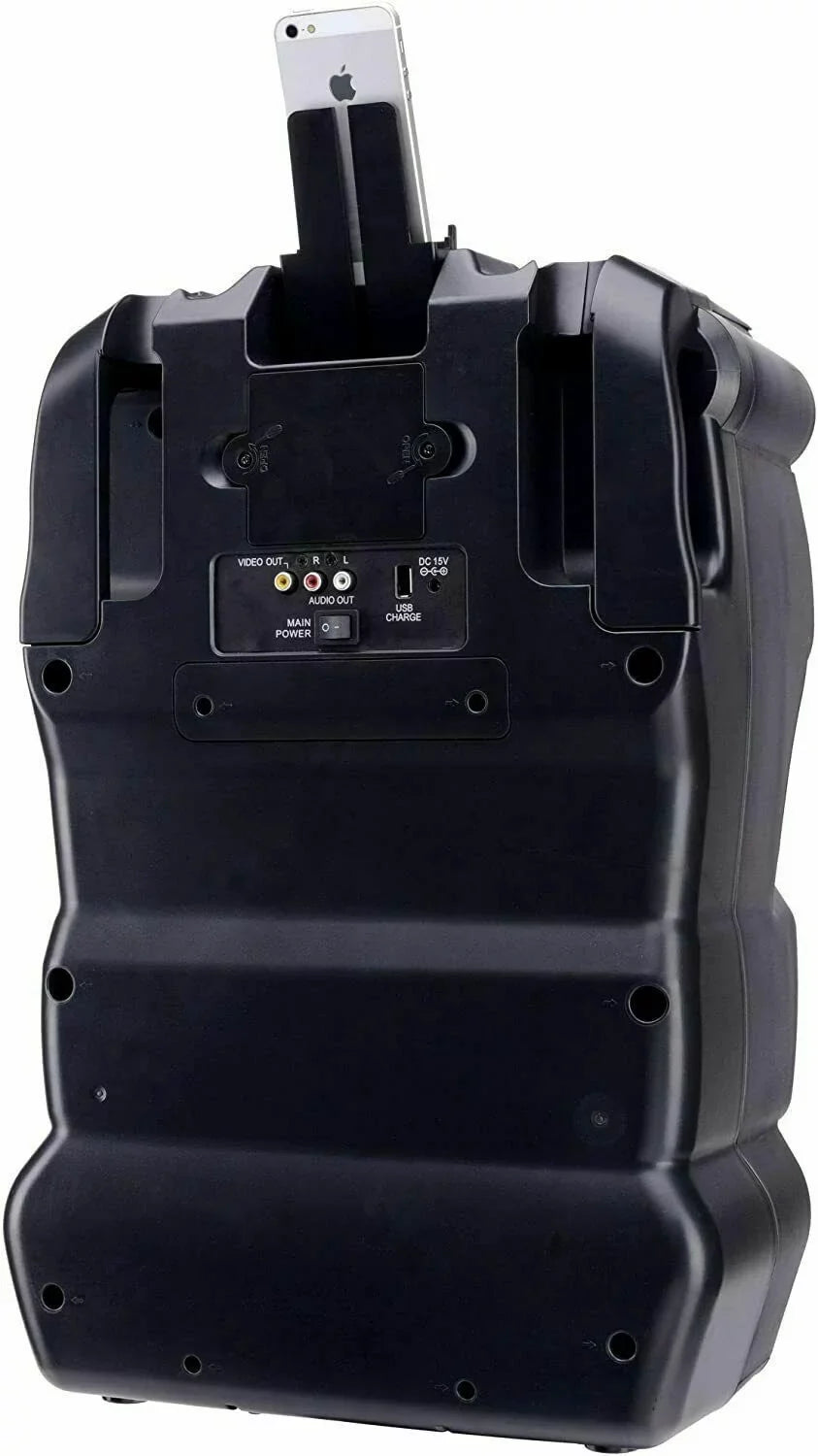 Karaoke USA CDG/MP3G 300W Portable Rechargeable Karaoke Player w/ 2 Mics