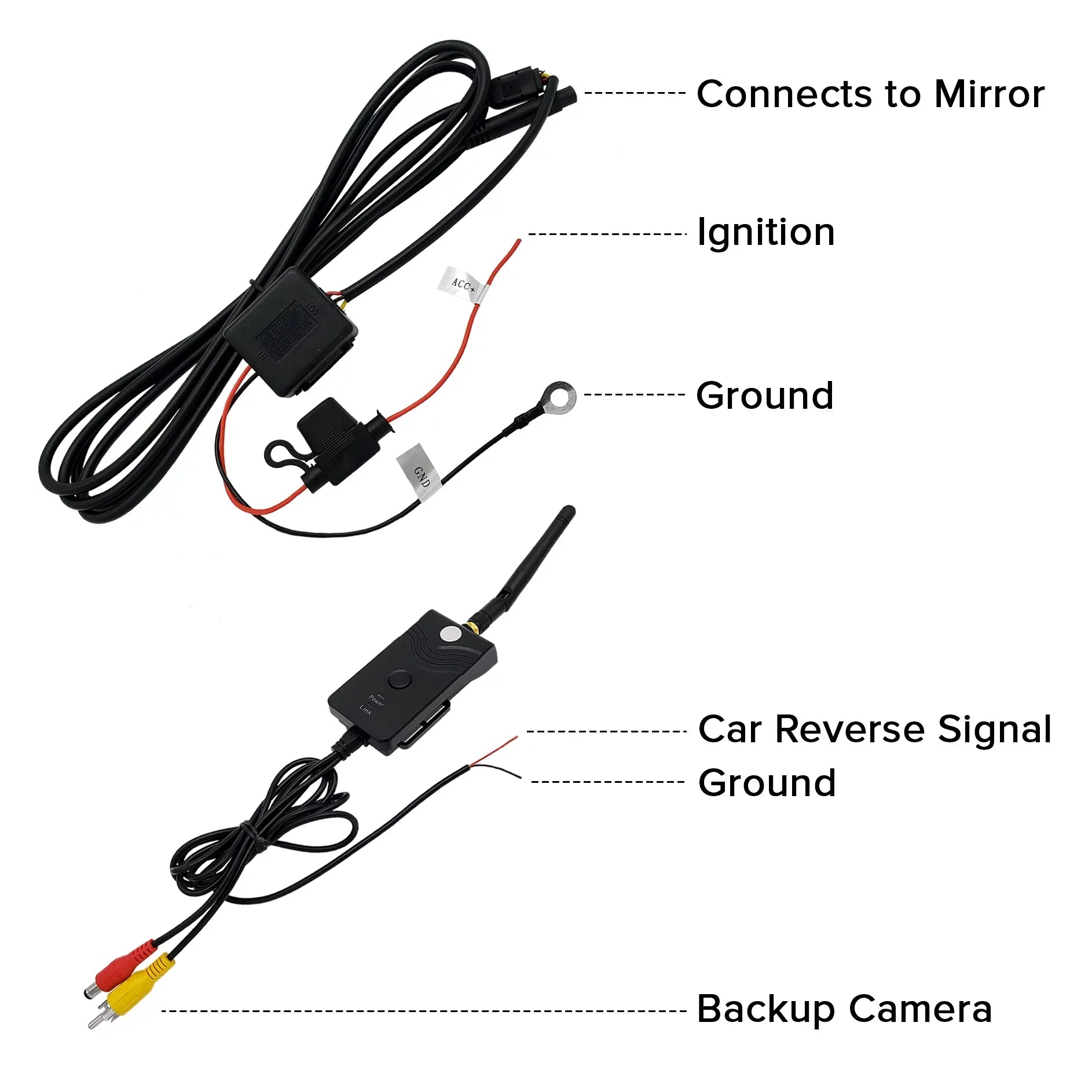 Master Tailgaters OEM Rear View Mirror with 4.3” LCD Screen, Wireless Transmitter & Waterproof 170° LED Backup Camera Kit - Universal Fit for All Cars