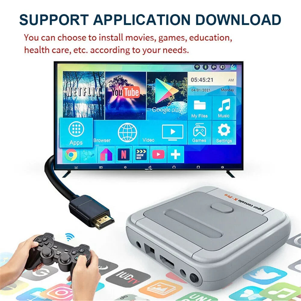 Onemayship Retro Game Console 256GB, Super Console X PRO Built in 50,000+ Games, Video Game Console Systems for 4K TV HD/AV Output, Dual Systems, Matching with PS1/PSP/MAME/ATARI