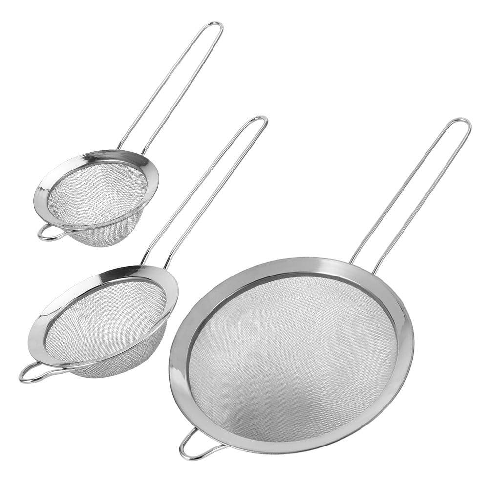 Dekaim Mesh Filter 3Pcs Stainless Steel Mesh Filter Strainer Flour Sieve Food Residue Filter Kitchen Supplies