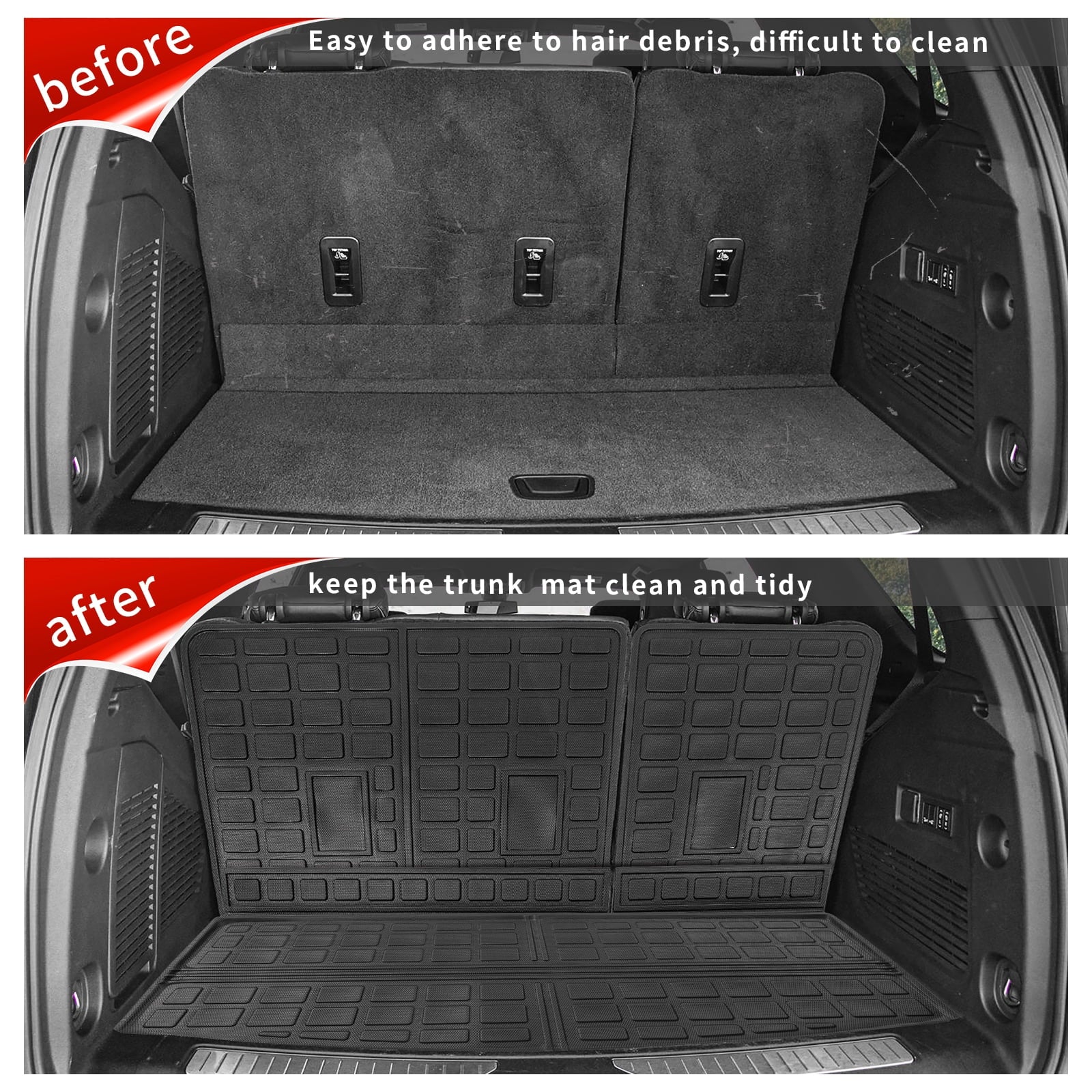 Fit 2021-2023 Chevrolet Tahoe GMC Yukon Rear Trunk Mat Cargo Liner Back Seat Wrap Protector Chevy Tahoe Accessories