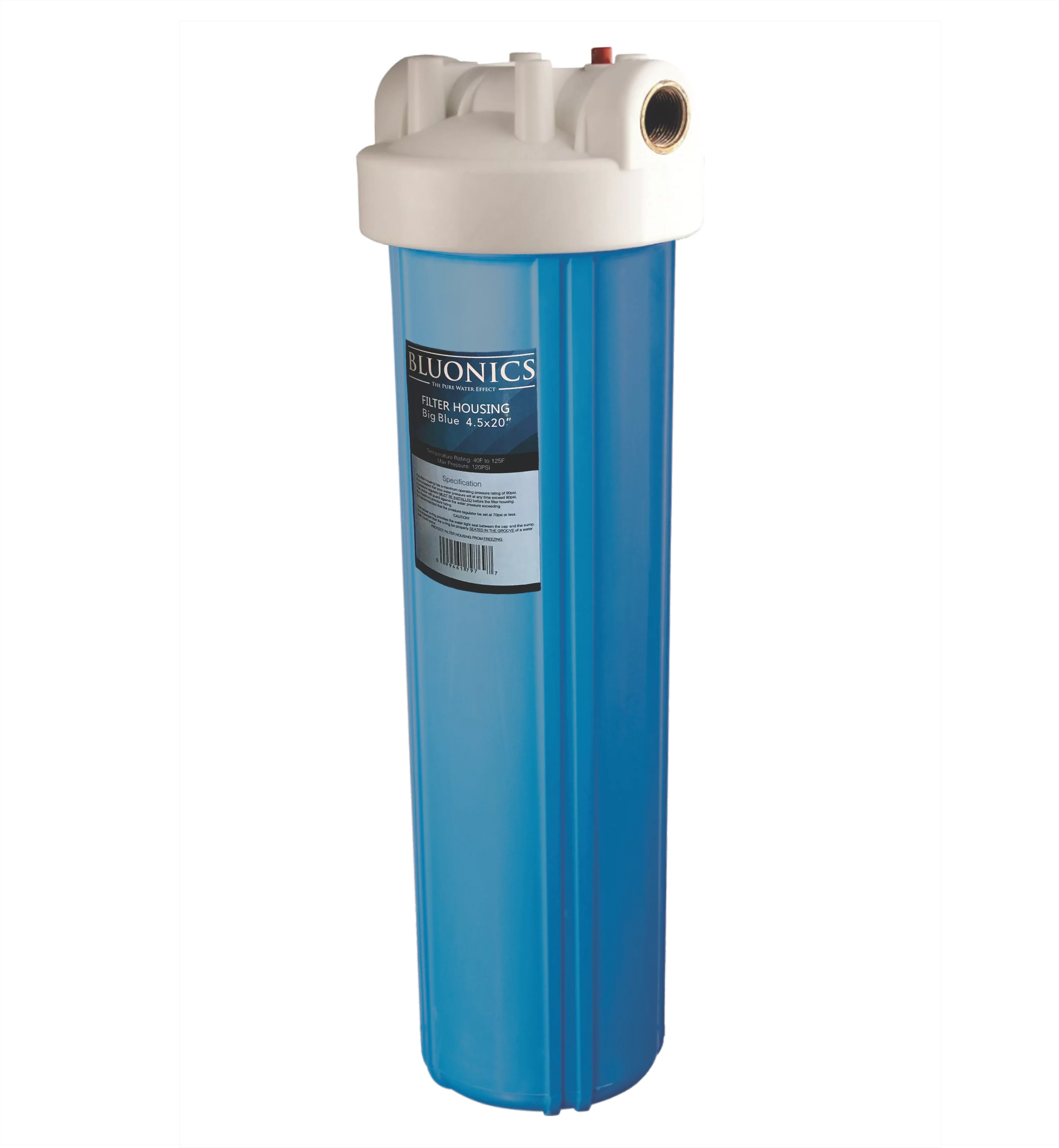 Bluonics 4.5"x20" Whole House Water Filter Replacement Solid Blue Canister-Cap not included