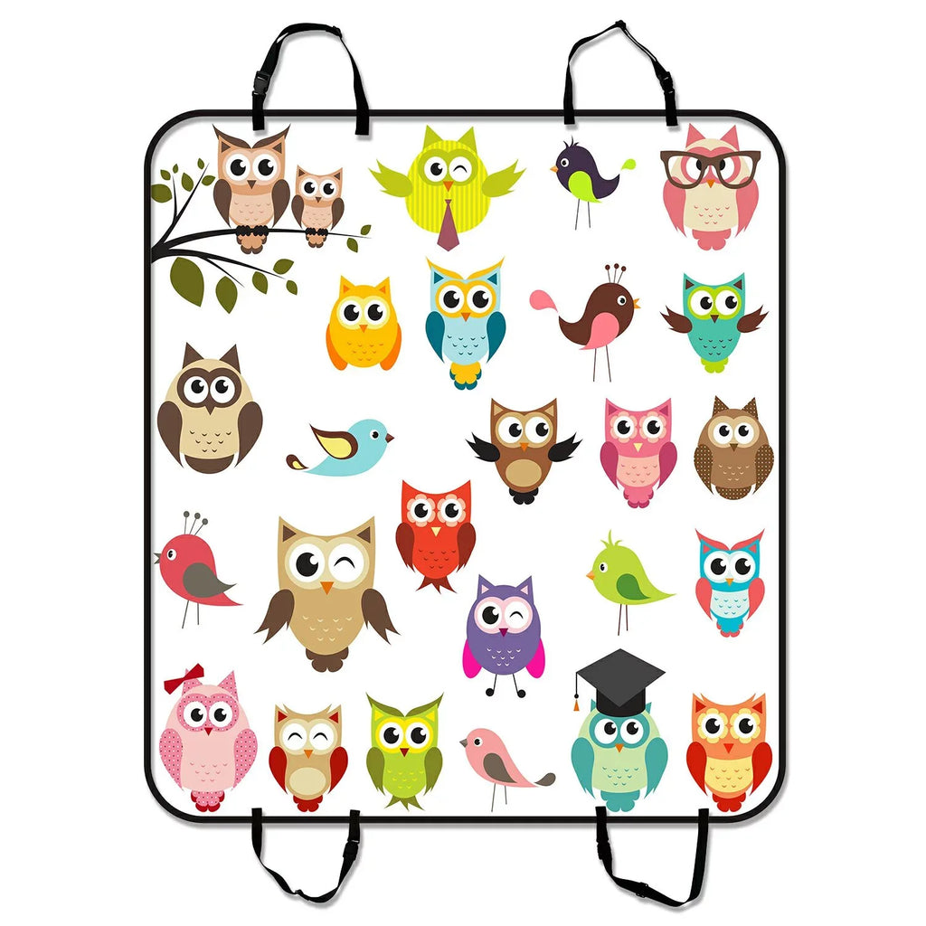 GCKG Art Owl Pet Car Seat Protection Dog Car Seat Mat Hammock Cargo Mat Trunk Mat For Cars Trucks and SUV 54x60 inches