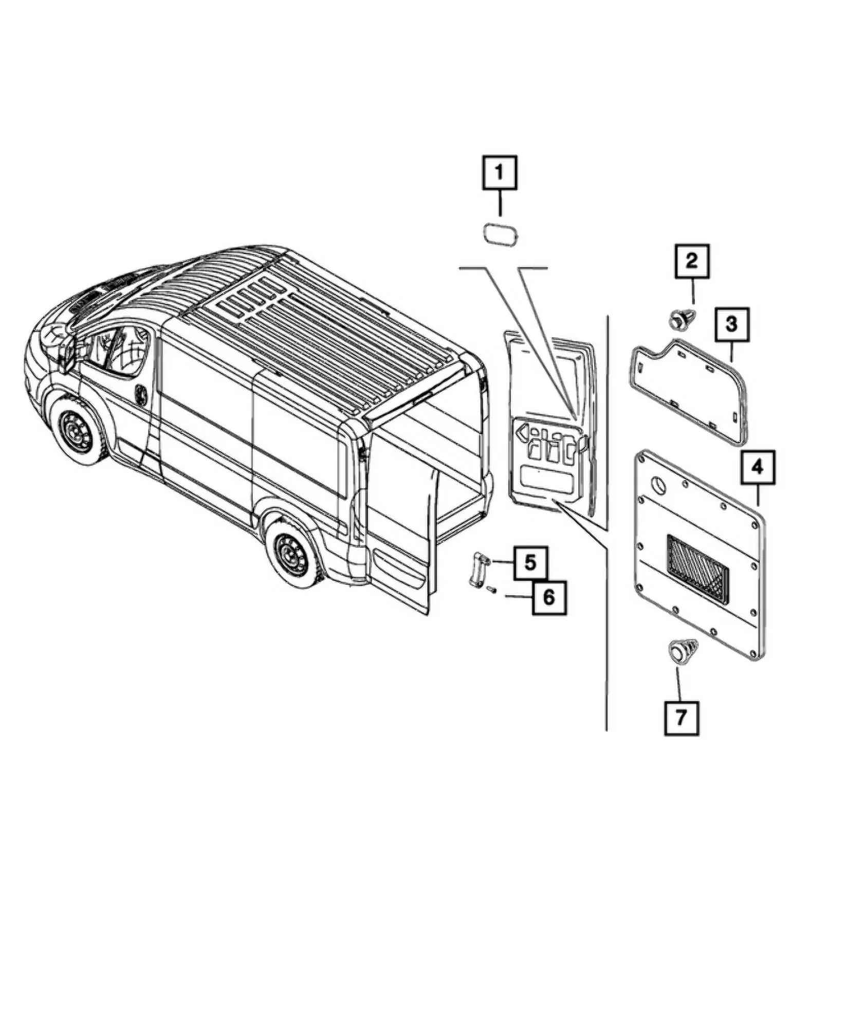 New Genuine Ram ProMaster Rear Door Panel Trim Left (2014-2024) OE 1ZP92LAHAB