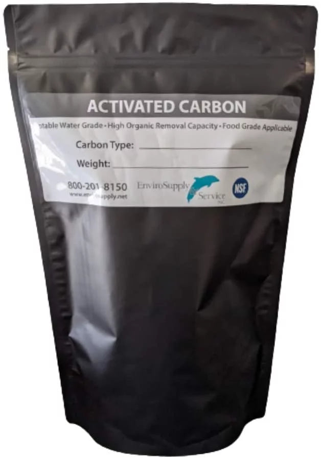 EnviroSupply 12x40 Ultra Pure Prewashed Virgin Coconut Shell Activated Carbon (Water Filtration, Aquarium Cleaning Charcoal) - Resealable 55 Pounds