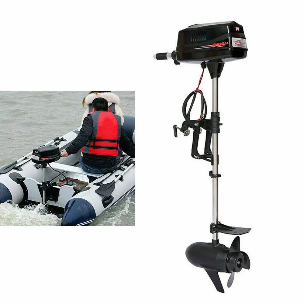 Wuzstar 60V 10HP Electric Outboard Motor Brushless Fishing Watercraft Engine w/Propel 2.2KW