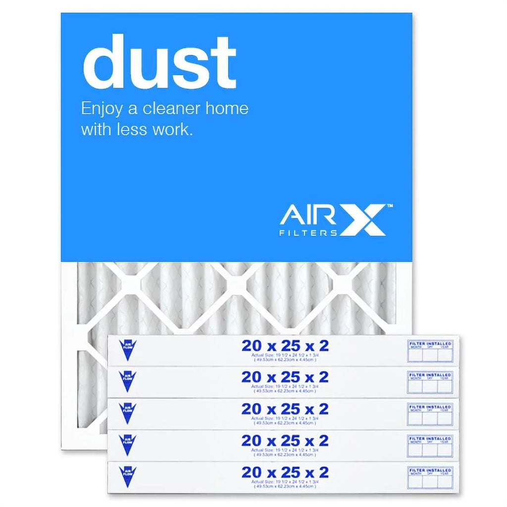 AIRx Filters 20x25x2 Air Filter MERV 8 Pleated HVAC AC Furnace Air Filter, Dust 6-Pack, Made in the USA