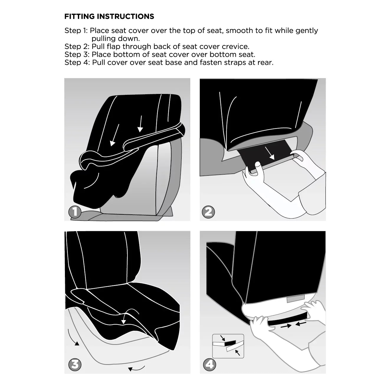 Auto Drive 2 Piece Car Seat Shield High Back Soft Faux Fur Polyester Black, Universal Fit, 2002SC101
