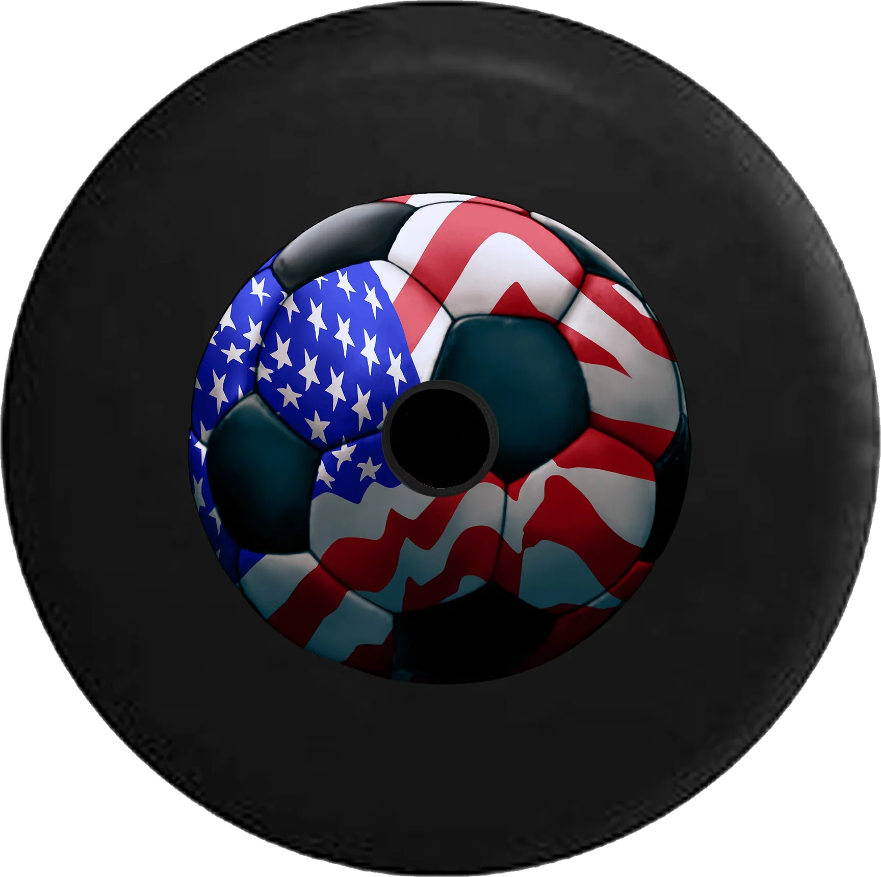 2018 2019 Wrangler JL Backup Camera American Flag Soccer Ball Futbol Spare Tire Wrap for Jeep RV 33 Inch