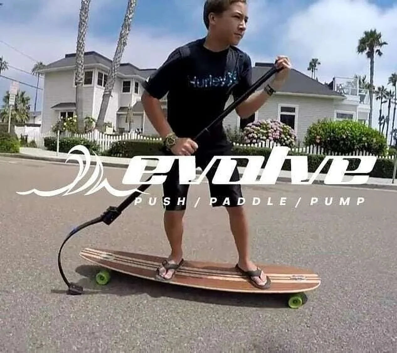 Braapstik Performance Land Paddle - White With Heavy Spring - Longboard / Longboarding / Skateboard / Skateboarding
