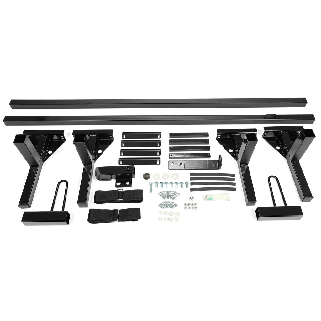 Kojem Universal 2 Bars Roof Rack Mount Full-Size Vans for Chevy Express Ford E-Series GMC Savana 68"-75" Adjustable Steel Rack Carry Ladders