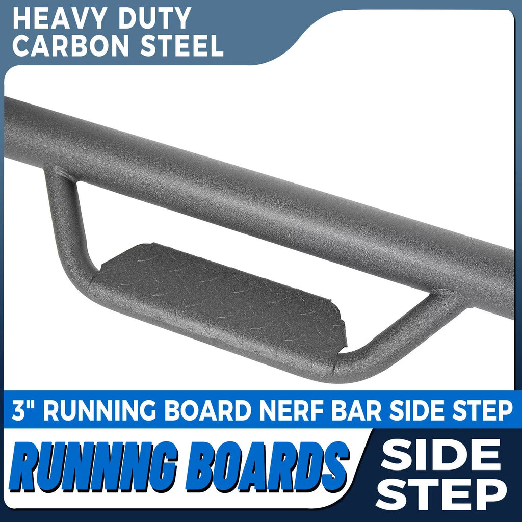 Kojem Side Steps Nerf Bars for 2005-2023 Toyota Tacoma Double/Crew Cab Matte Black Running Board Hoop Bar Door Dropped Steps