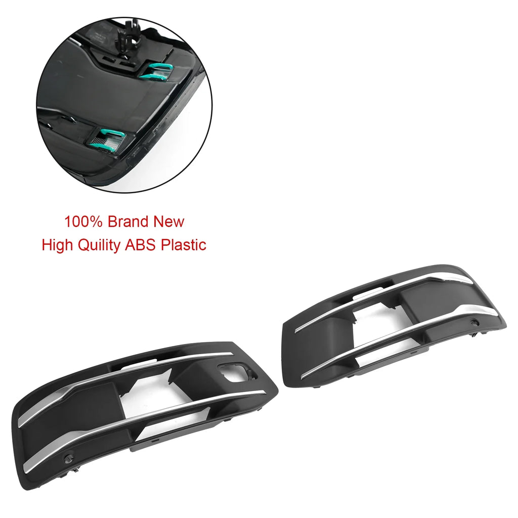 Front Bumper Protection Fog Light Grille Bezel Insert Grill Fit for Audi Q7 2016-2019