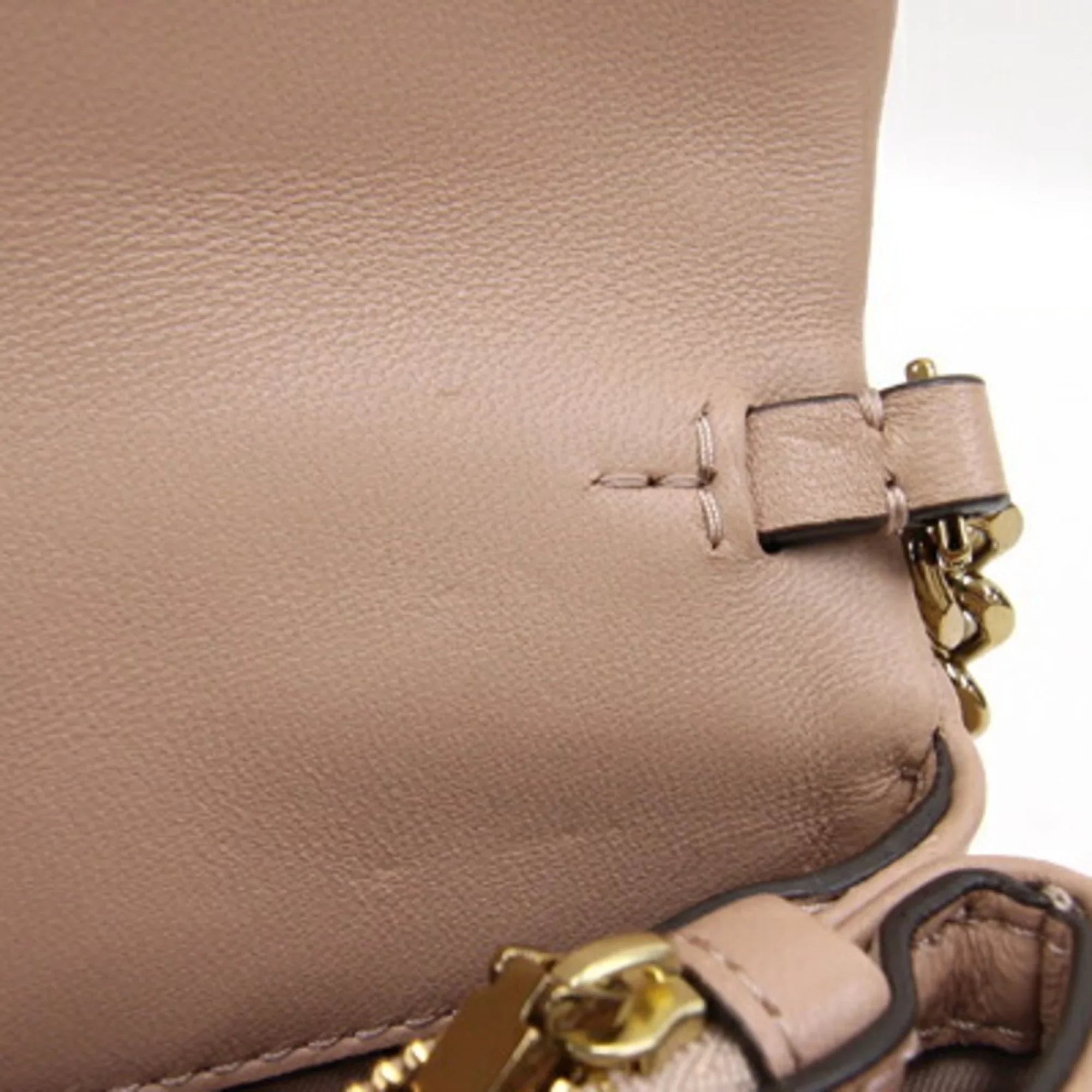Pre-Owned Tory Burch Shoulder Kira Chevron Chain 64068 Beige Leather Women's TORY BURCH (Good)
