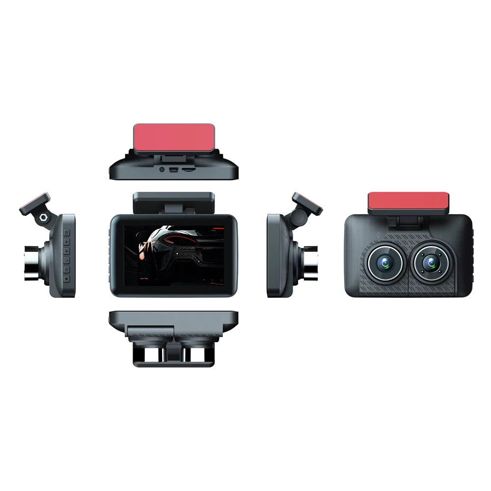 Tomshoo Car Video Recording Camcorder, Triple Channel Dash Cam, 4in Clear Car Rearview Mirror
