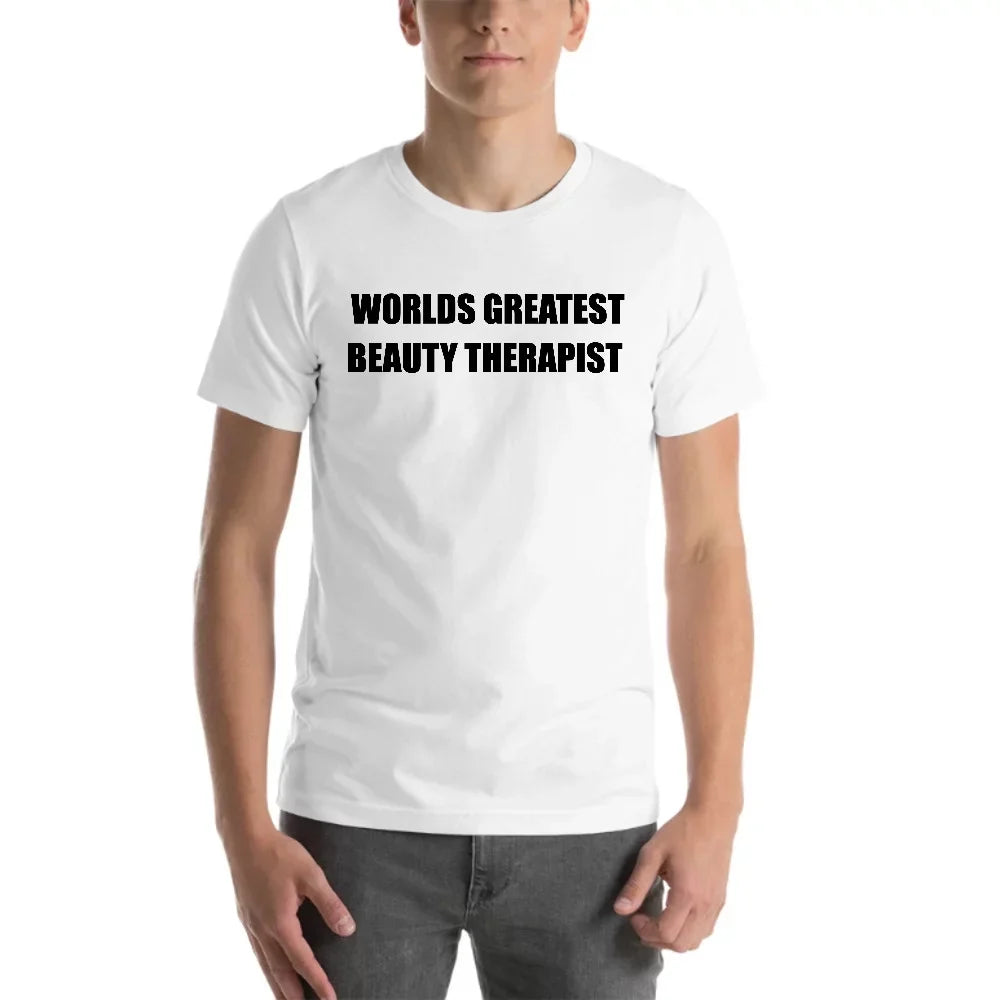 M Worlds Top-notch Beauty Therapist Short Sleeve Cotton T-Shirt By Undefined Gifts