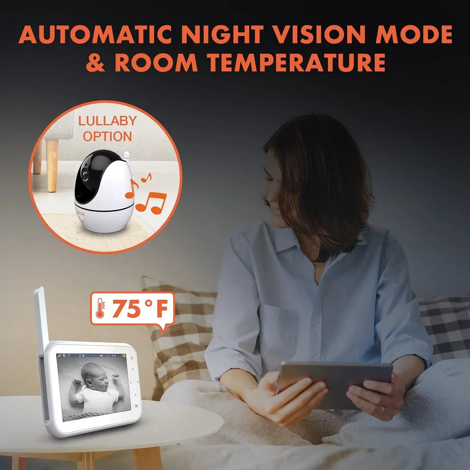 Rexing BM1 Baby Monitor w/ Recording Capabilities 4.5" IPS Display