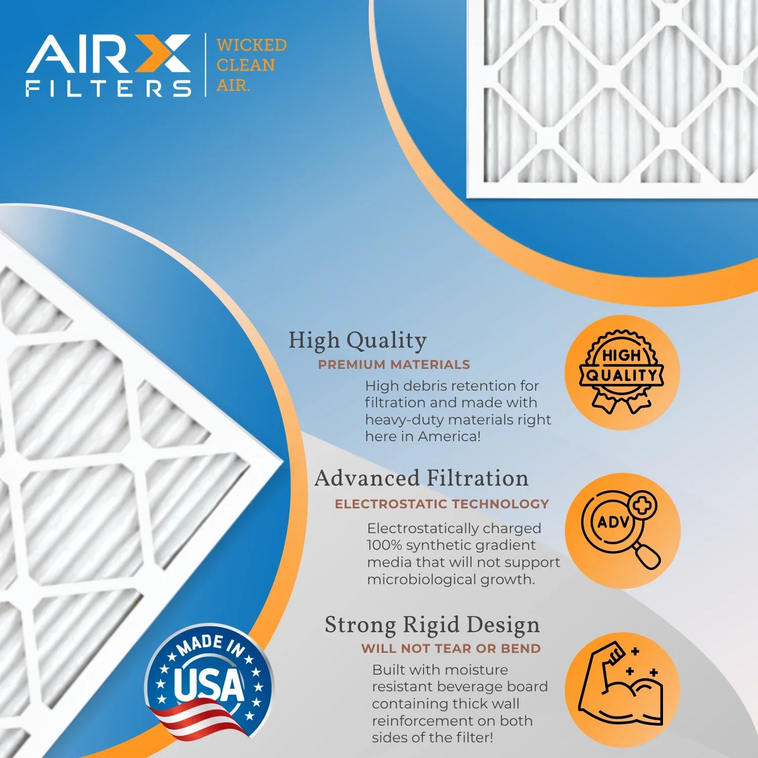 12x20x1 Air Filter MERV 11 Comparable to MPR 1000, MPR 1200 & FPR 7 Electrostatic Pleated Air Conditioner Filter 6 Pack HVAC Premium USA Made 12x20x1 Furnace Filters by AIRX FILTERS WICKED CLEAN AIR.