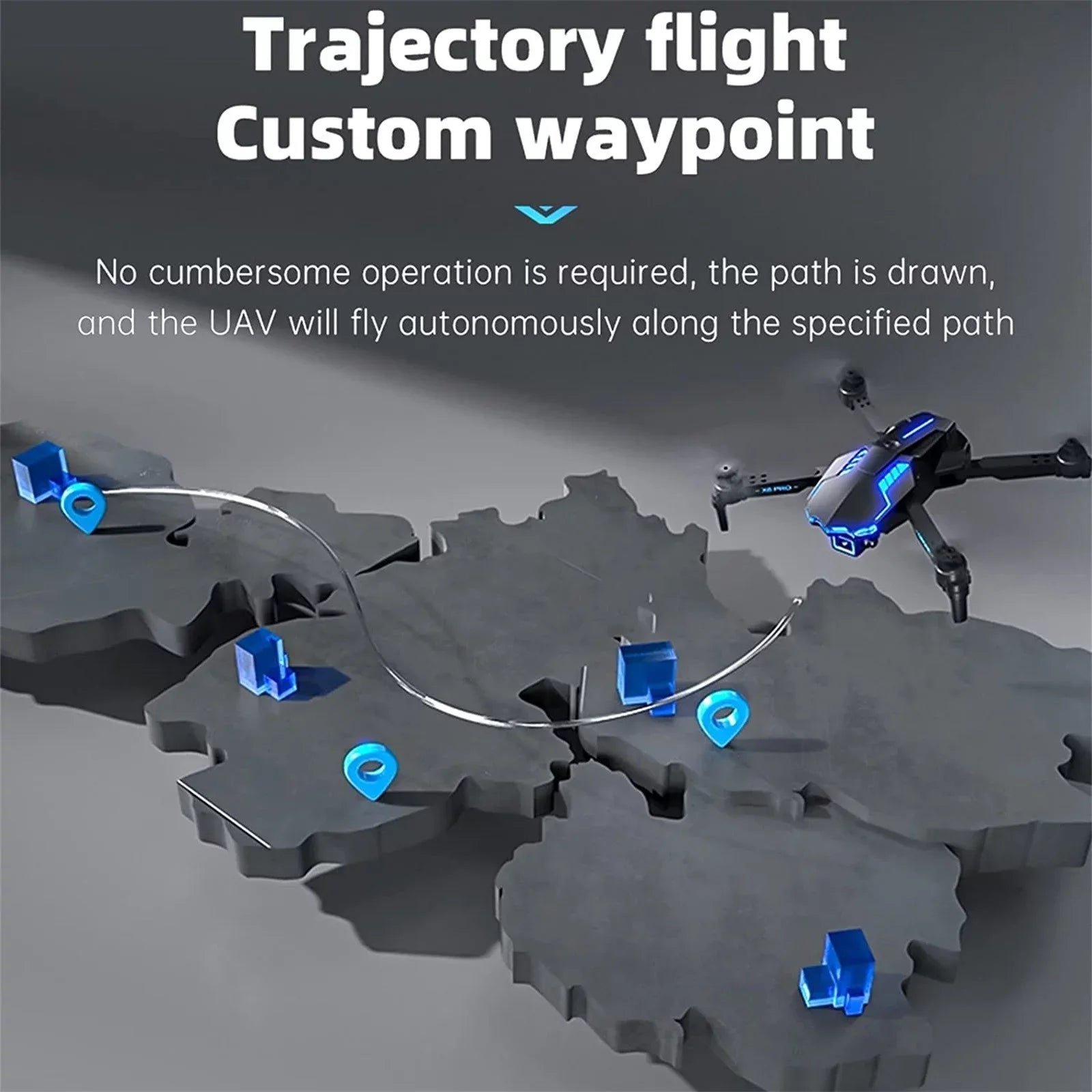Hover Craft With 4K HD FPV Dual Camera For Kids And Adults Mini Foldable RC Airplane WiFi RC Quadcopter Off Track Headless Mode One Button StartSmart Obstacle Avoidance