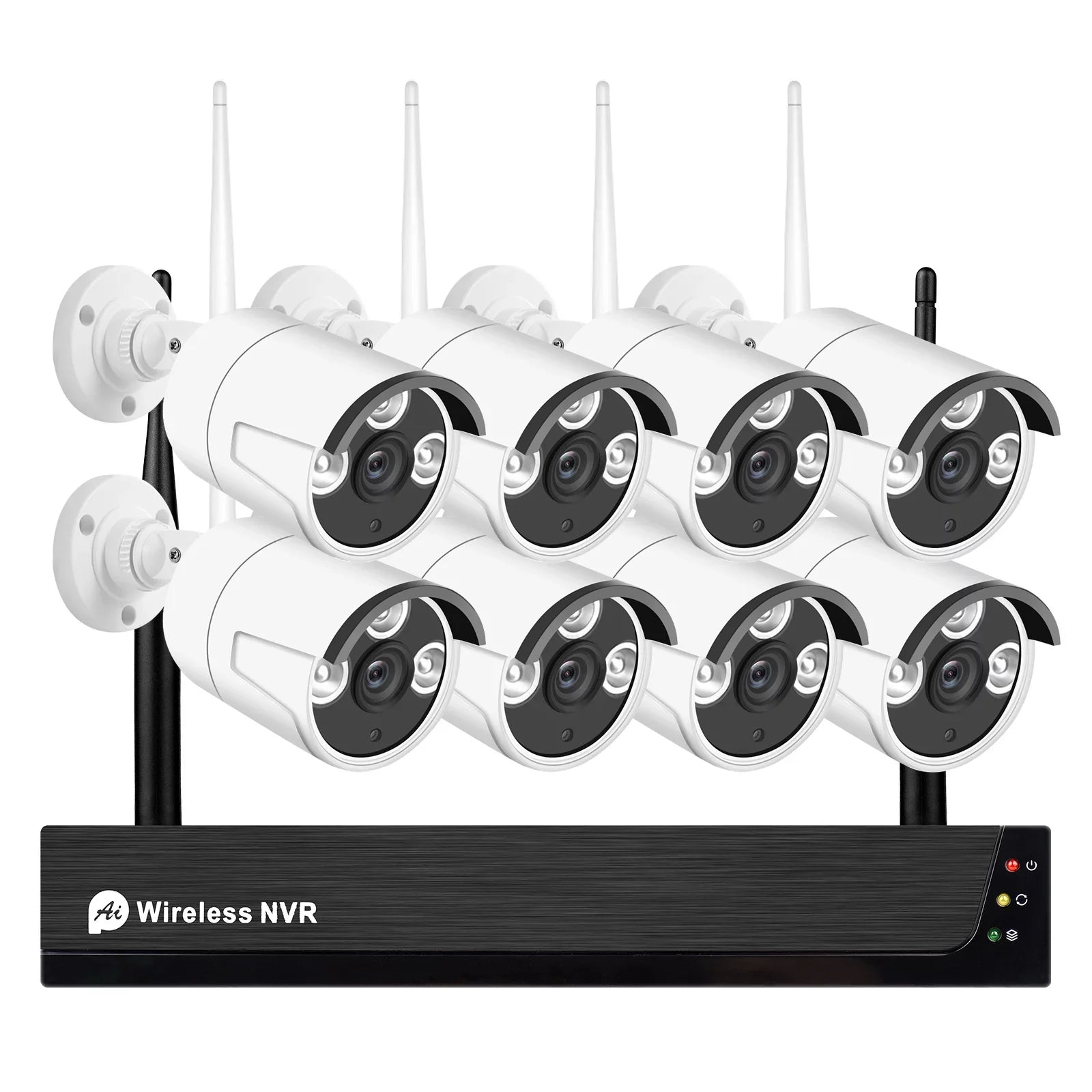 Tomshoo 8CH 1080P Wireless System, 8Channel 1080P CCTV NVR + 8PCS 1080P 2.0MP Indoor Outdoor IP Cameras with , Motion Alert, Smart App Remote Access, No Hard Drive