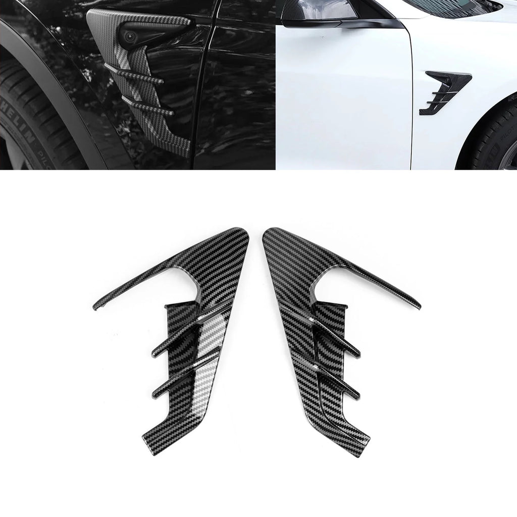 Xotic Tech Side Marker View Camera Indicator Turn Signal Coating Trim, Carbon Fiber Pattern, Suitable with Tesla Model 3 Model Y 2021+