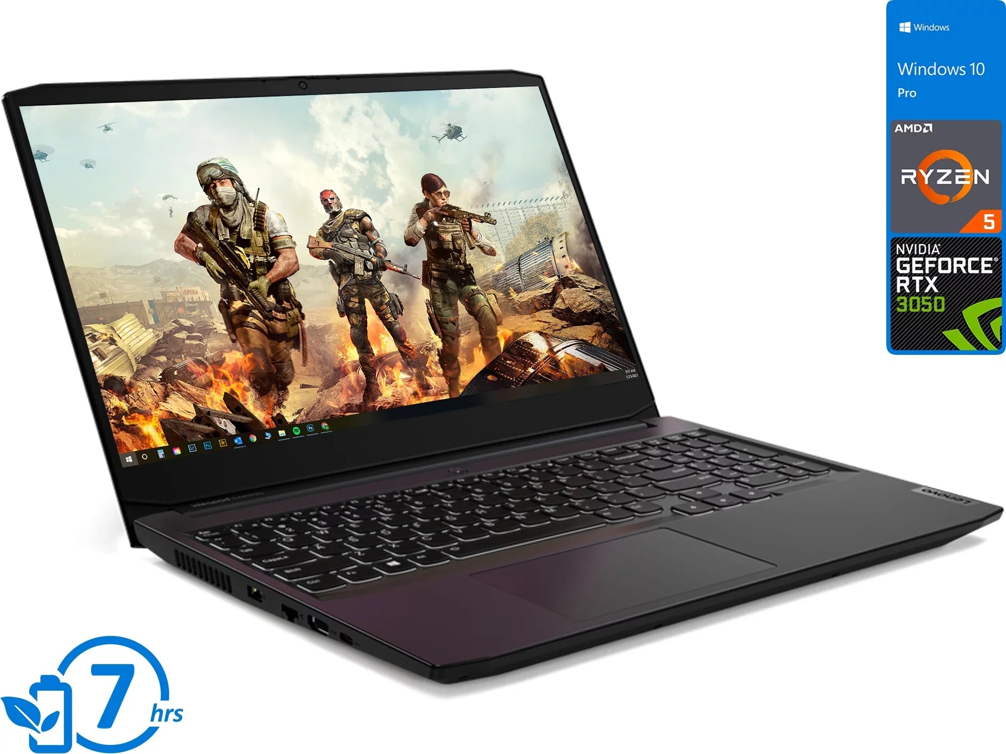 Lenovo IdeaPad 3 Gaming Laptop, 15.6" 120Hz FHD Display, AMD Ryzen 5 5600H Upto 4.2GHz, 16GB RAM, 1TB NVMe SSD, NVIDIA GeForce RTX 3050, HDMI, Wi-Fi, Bluetooth, Windows 10 Pro