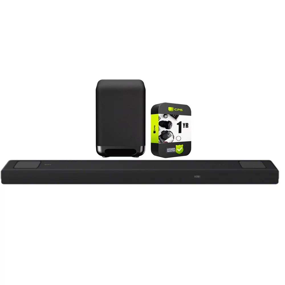 Sony HTA5000 450W 5.1.2ch Dolby Atmos Soundbar Bundle with Sony 7.1" 300W Wireless Subwoofer for HT-A9/A7000 Soundbars and 1 YR CPS