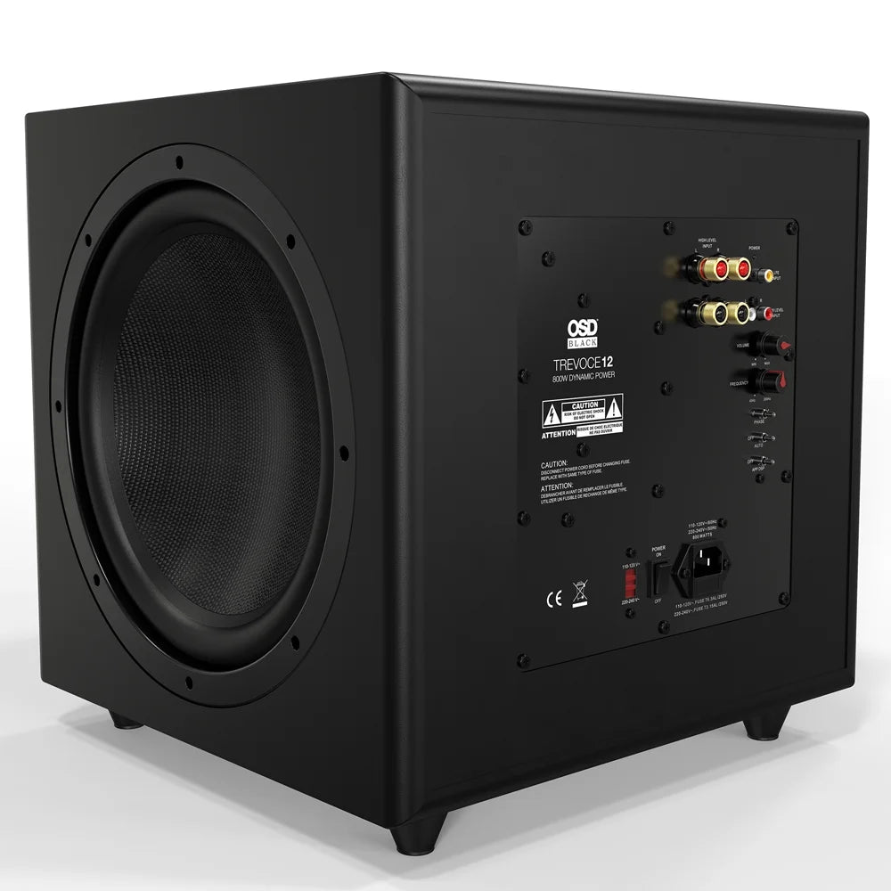 OSD Trevoce 12EQ Triple Driver Active Subwoofer 500W, Native EQ 15Hz Bass Response, Faux Leather Finish