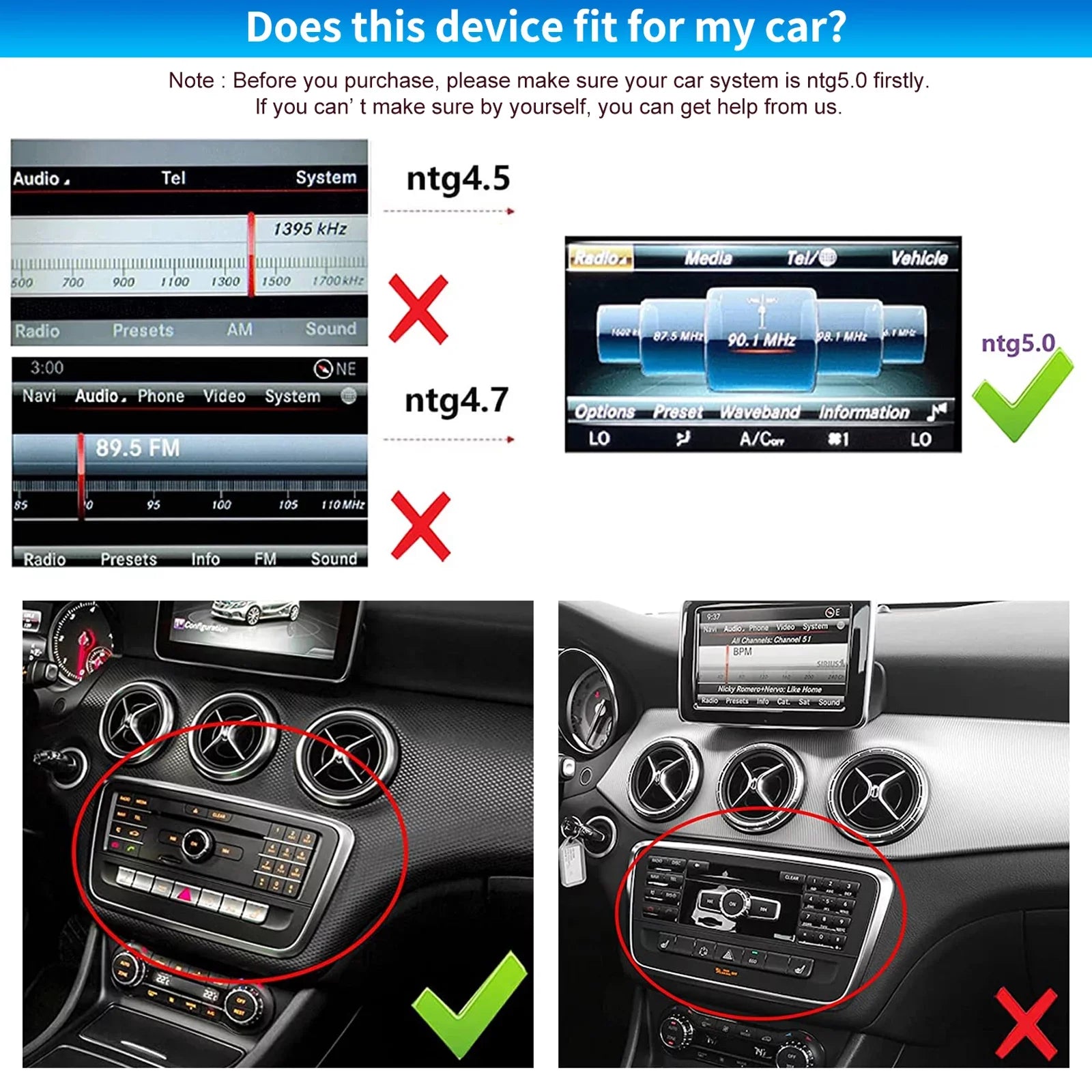 Road Top Android 13 Car Stereo 10.25" 8GB+256GB Car Touch Screen for Mercedes Benz GLA CLA A Class X156 C117 2016-2018 NTG 5.0, Support Wireless Apple Carplay Android Auto Navigation Camera