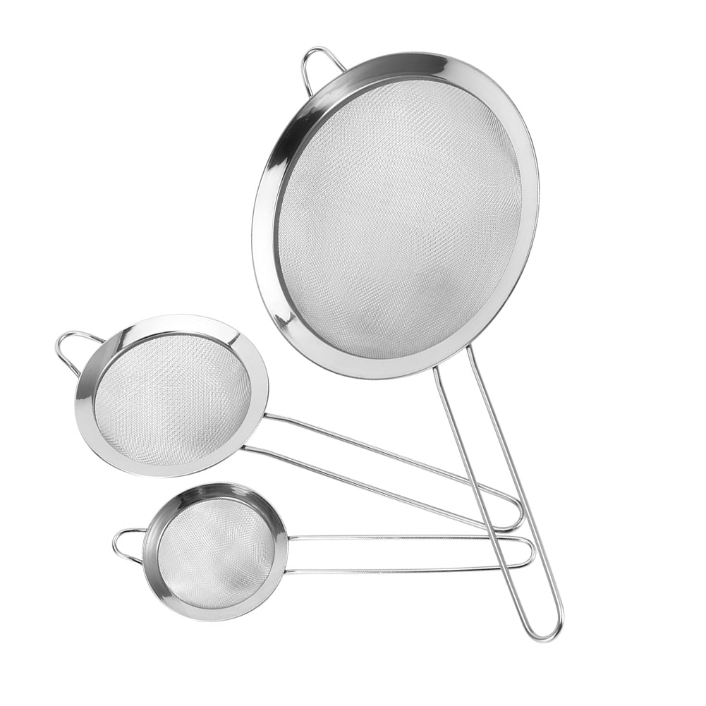 Dekaim Mesh Filter 3Pcs Stainless Steel Mesh Filter Strainer Flour Sieve Food Residue Filter Kitchen Supplies