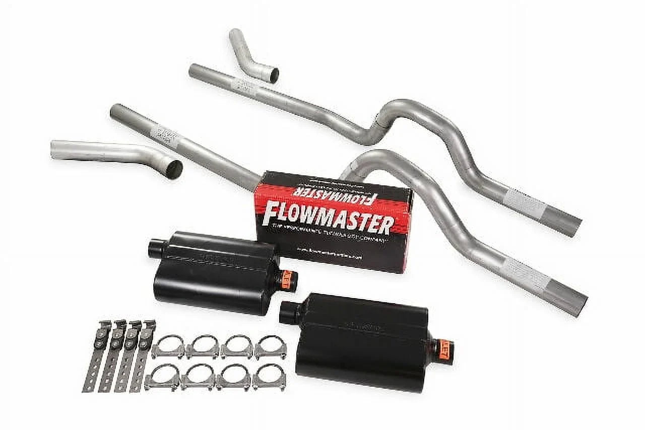 Dual Exhaust Kit 2.5" Flowmaster Super 40 Corner Exit Fits 67-72 Ford F-Series