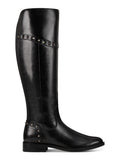 MARC FISHER Womens Black Flex Gore Back Accents Studded Cushioned Slip Strong Water Strong Secalm Round Toe Block Heel Zip-Up Riding Boot 6.5 M
