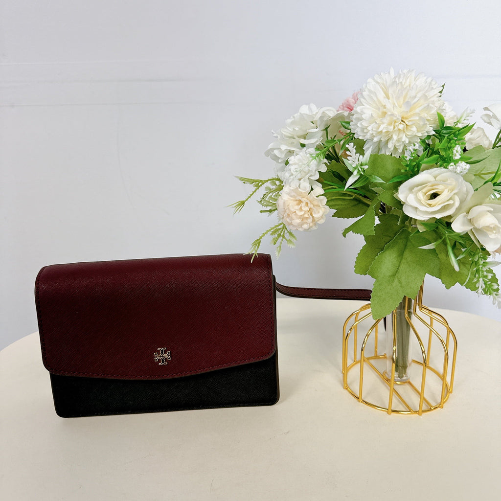 Tory Burch 84744 0821 Emerson Mini Shoulder Bag In Claret Black