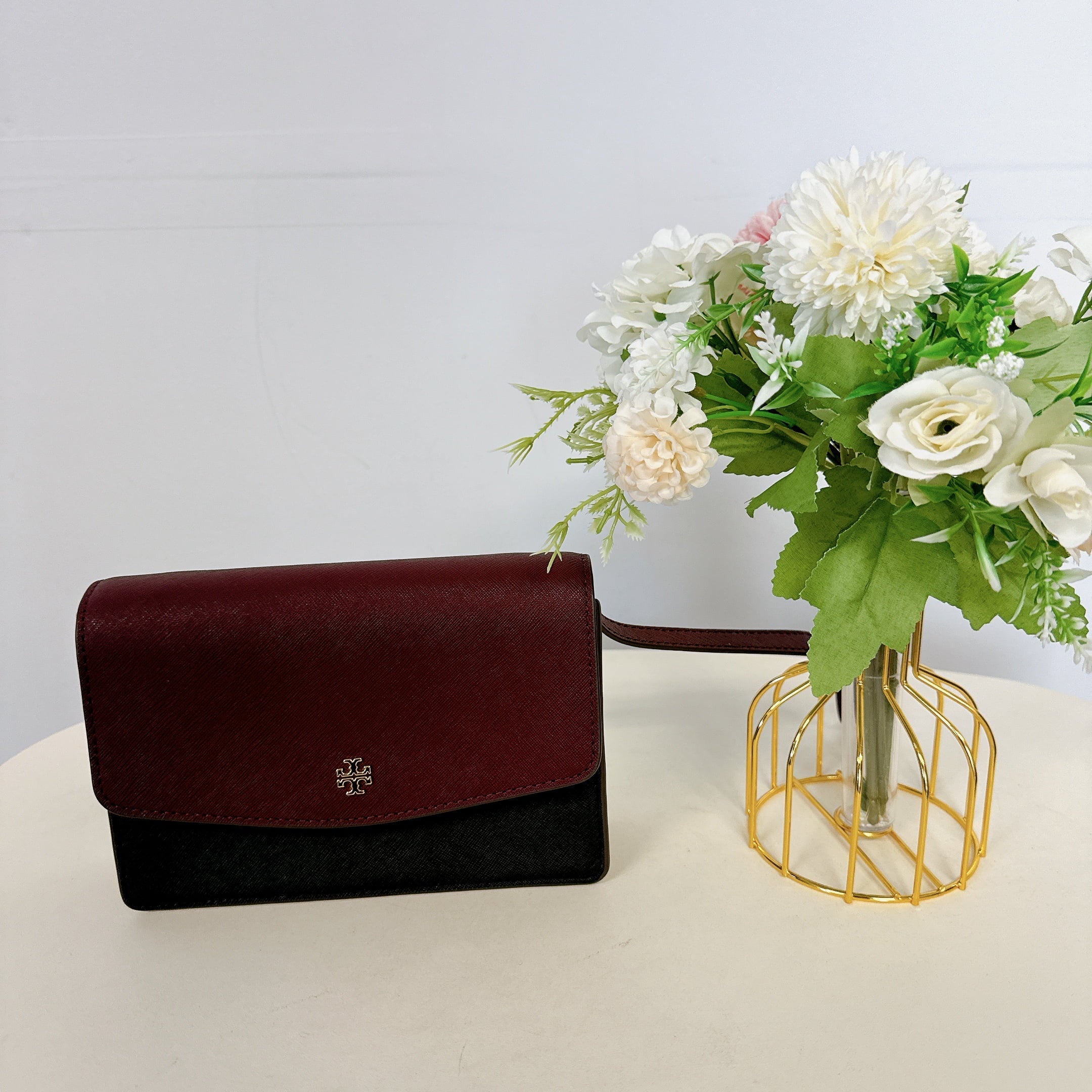 Tory Burch 84744 0821 Emerson Mini Shoulder Bag In Claret Black