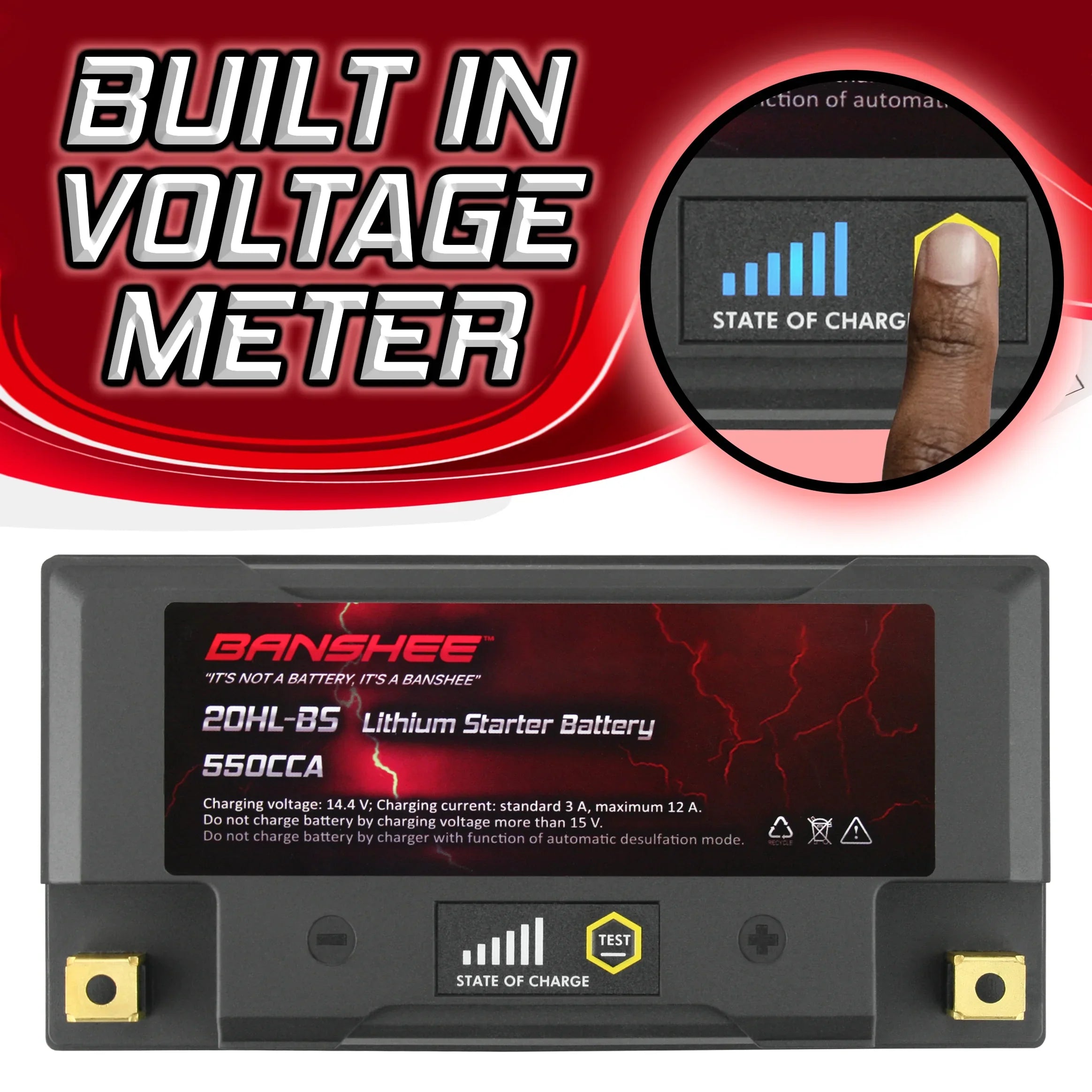 Banshee 20L-BS LiFePO4 Motorsports Battery Fitting with Yamaha FC1800 WaveRunner FX SVHO 2014 to 2020