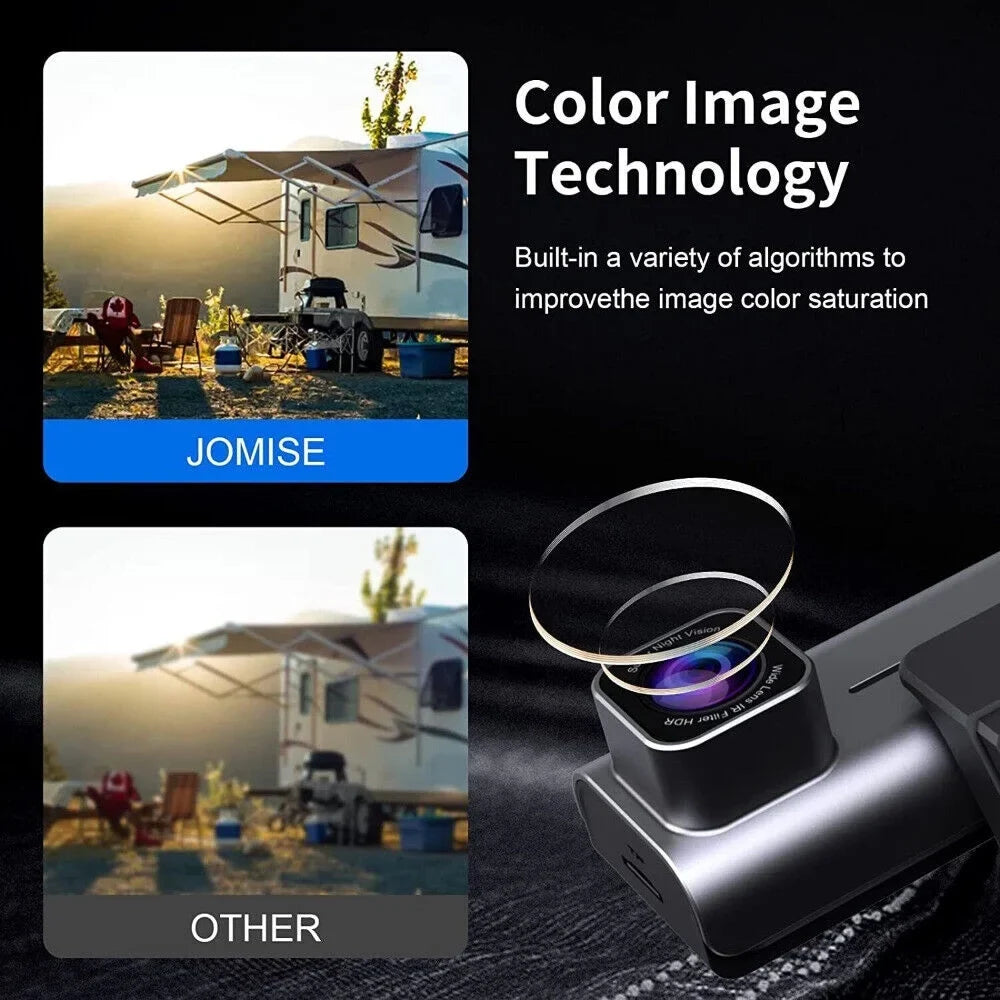 JOMISE Dual Dash Cam Front Rear 4K Full HD Camera Cars Wi-Fi GPS 170° G-Sensor Night Vision