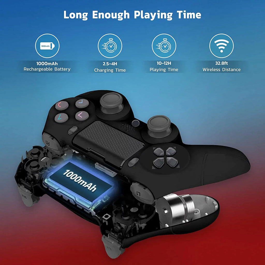 PRO Wireless GamePad Suitable with Apple Samsung HP DELL Google Intel Nuc Controller Plus 1;000 Battery/Built-In Speaker/Gyro/Remote BlueTooth Slim (Black)