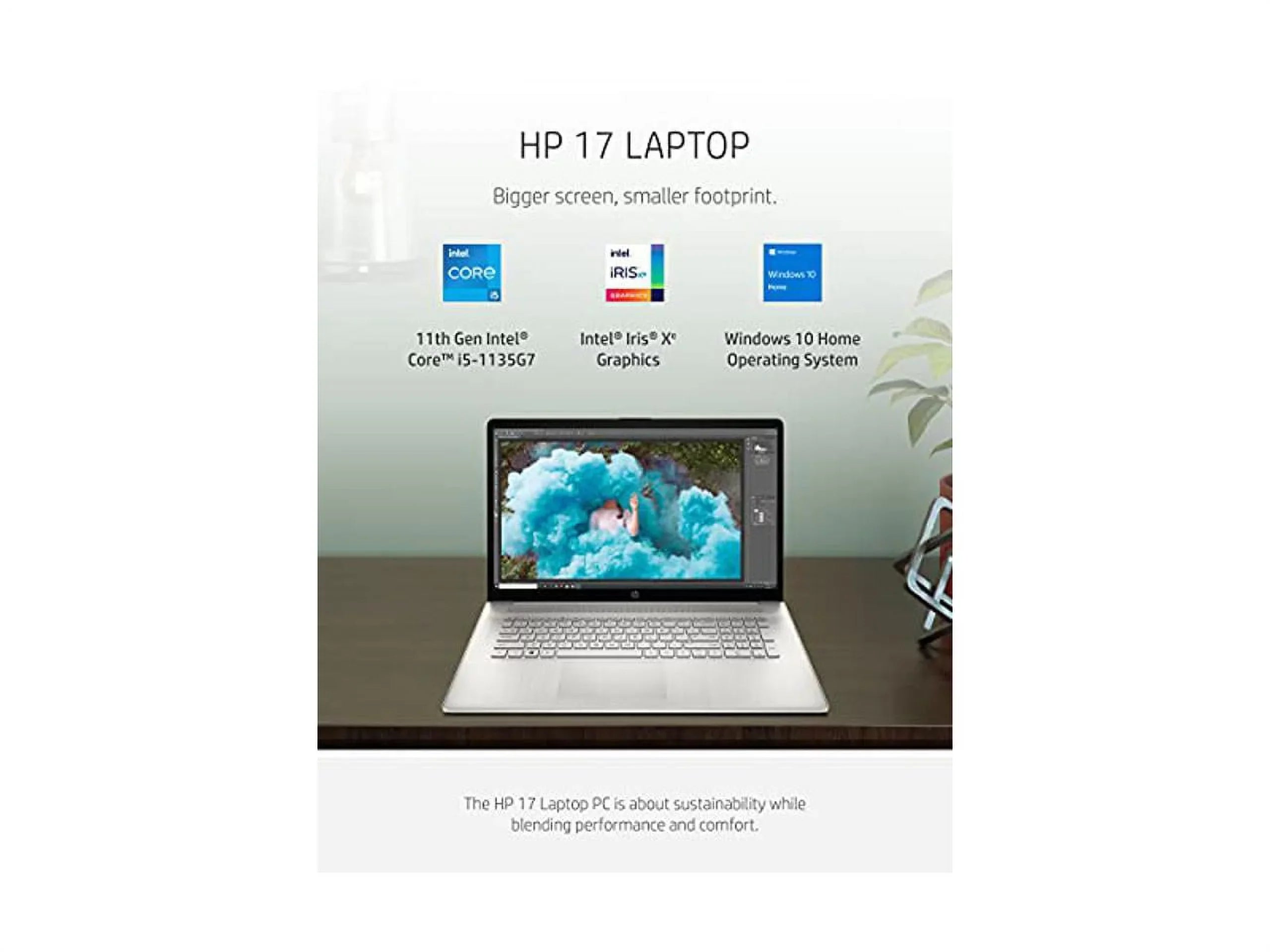 HP 17 Laptop, 11th Gen Intel Core i5-1135G7, 8 GB RAM, 256 GB SSD Storage, 17.3-inch HD+ Display, Windows 10 Home, Anti-Glare Screen