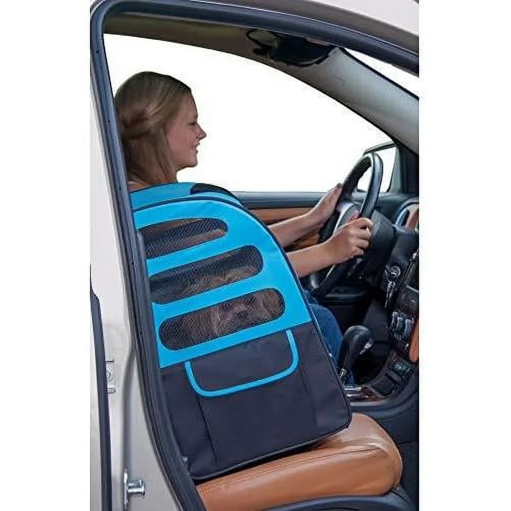 Travel Carrier, Car Seat For Cats/Dogs, Mesh Ventilation, Included Tether, Telescoping Handle, Storage Pouch, Ocean Blue, Extra Large Plus Traveler (PG1280OB)
