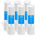 6 pack water filter activated carbon block replacement filter acb large capacity water filter whole house filtration 5 micron water filter 4.5” x 20” inch